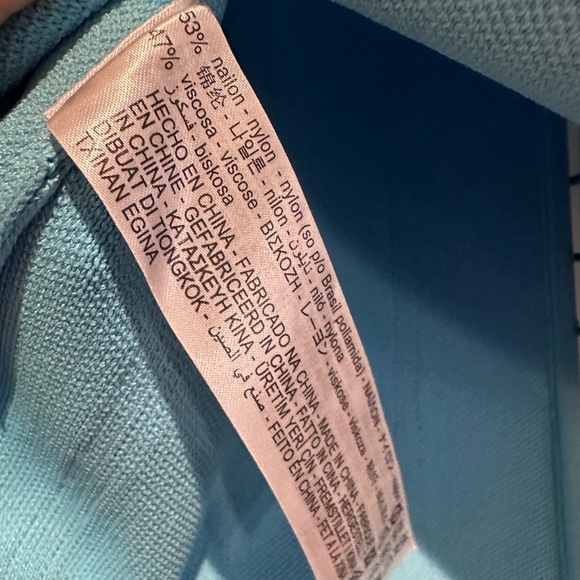 Zara Baby Blue Bustier Corset Off-the-shoulder Long Sleeve Y2K Knit Top Large - Picture 6 of 6